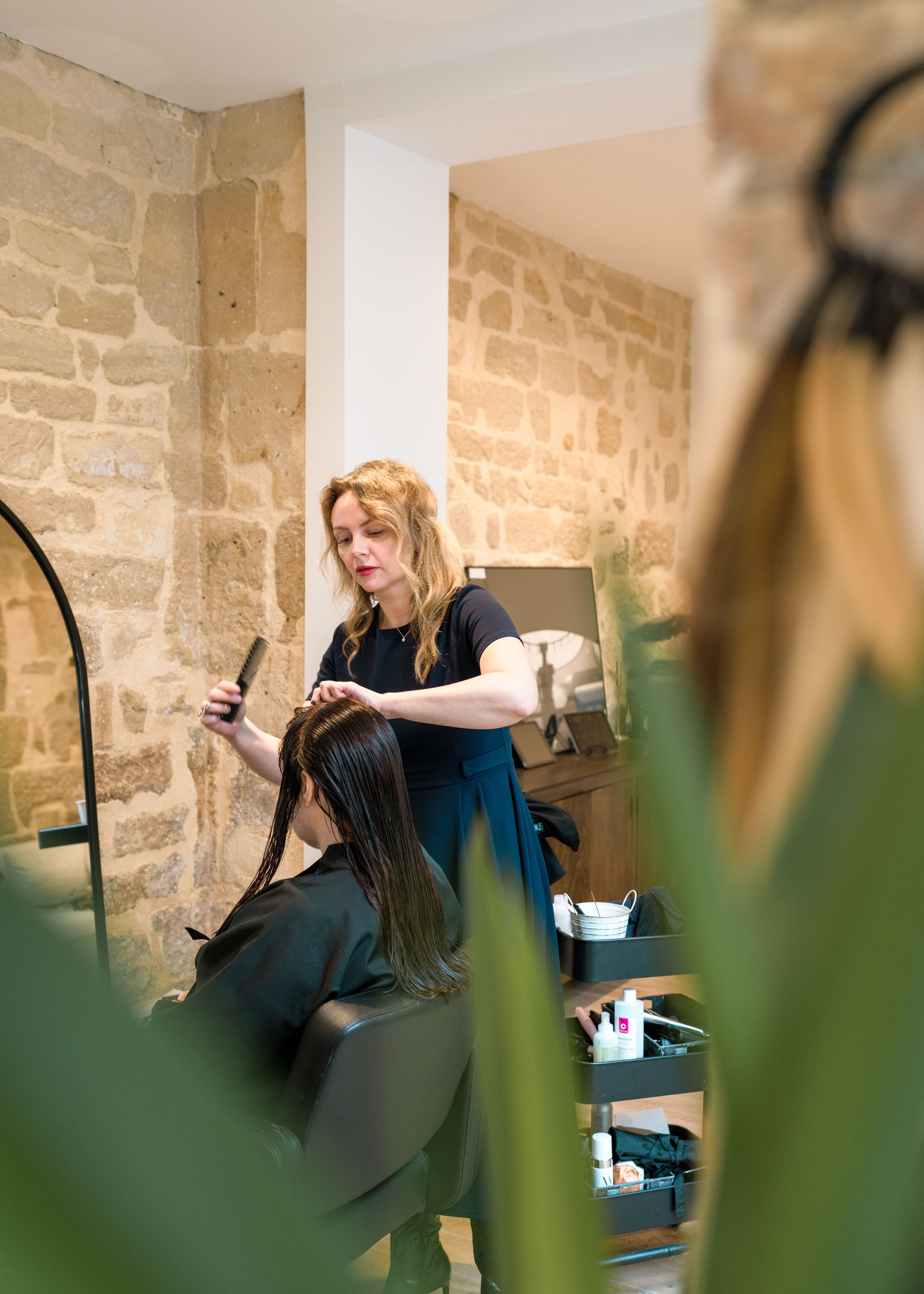 Emma at work in Arc Hair Studio, Paris